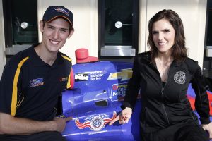 St. Petersburg, Florida USA Team Murray and the Chris Kyle Frog Foundation have created a unique program that will see six military service veterans and first responders from across North America molded into a pit crew for this yearÕs 100th Indianapolis 500 celebrations in May. Pictured are driver Matt Brabham, Taya Kyle ©2016, Michael L. Levitt LAT Photo USA