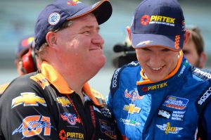Team Owner, Brett Murray and Matt Brabham share a moment after qualifying